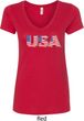 USA 3D Ladies V-Neck Shirt