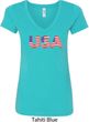 USA 3D Ladies V-Neck Shirt