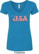 USA 3D Ladies V-Neck Shirt