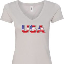 USA 3D Ladies V-Neck Shirt USA 3D Ladies V-Neck Shirt