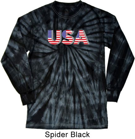 USA 3D Long Sleeve Tie Dye Shirt
