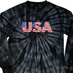USA 3D Long Sleeve Tie Dye Shirt