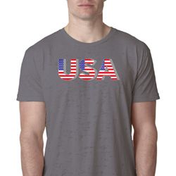 USA 3D Mens Burnout Shirt