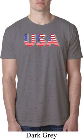 USA 3D Mens Burnout Shirt