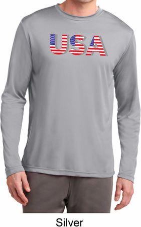 USA 3D Mens Moisture Wicking Long Sleeve Shirt