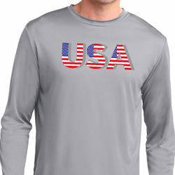 USA 3D Mens Moisture Wicking Long Sleeve Shirt