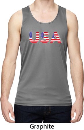 USA 3D Mens Moisture Wicking Tanktop
