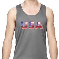 USA 3D Mens Moisture Wicking Tanktop