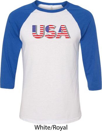 USA 3D Mens Raglan Shirt