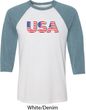 USA 3D Mens Raglan Shirt