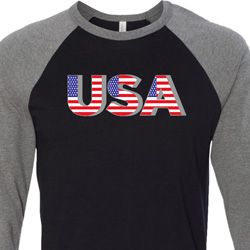USA 3D Mens Raglan Shirt