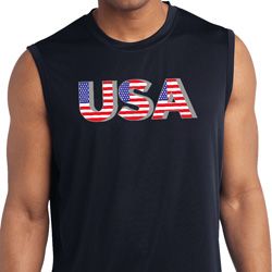 USA 3D Mens Sleeveless Moisture Wicking Shirt