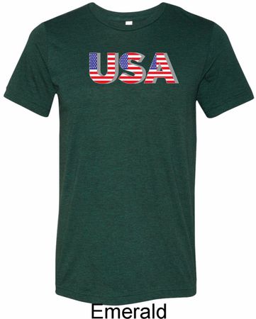 USA 3D Mens Tri Blend Crewneck Shirt