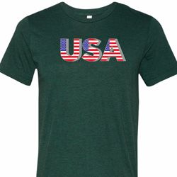 USA 3D Mens Tri Blend Crewneck Shirt