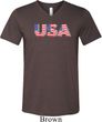 USA 3D Mens Tri Blend V-neck Shirt