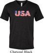 USA 3D Mens Tri Blend V-neck Shirt