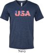 USA 3D Mens Tri Blend V-neck Shirt