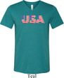 USA 3D Mens Tri Blend V-neck Shirt