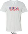 USA 3D Mens Tri Blend V-neck Shirt