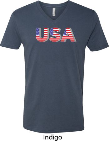 USA 3D Mens V-Neck Shirt