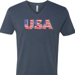 USA 3D Mens V-Neck Shirt