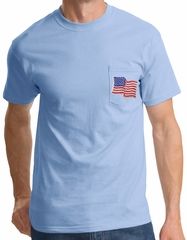 USA American Waving Flag Pocket T-shirt