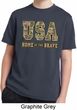 USA Home of the Brave Kids Moisture Wicking Shirt