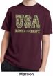 USA Home of the Brave Kids Moisture Wicking Shirt