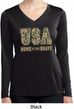 USA Home of the Brave Ladies Dry Wicking Long Sleeve Shirt