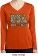 USA Home of the Brave Ladies Dry Wicking Long Sleeve Shirt