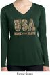 USA Home of the Brave Ladies Dry Wicking Long Sleeve Shirt