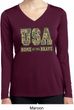 USA Home of the Brave Ladies Dry Wicking Long Sleeve Shirt