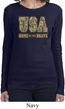 USA Home of the Brave Ladies Long Sleeve Shirt