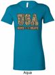USA Home of the Brave Ladies Longer Length Shirt