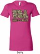 USA Home of the Brave Ladies Longer Length Shirt