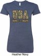 USA Home of the Brave Ladies Longer Length Shirt