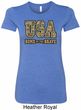 USA Home of the Brave Ladies Longer Length Shirt