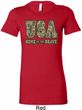 USA Home of the Brave Ladies Longer Length Shirt