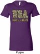 USA Home of the Brave Ladies Longer Length Shirt