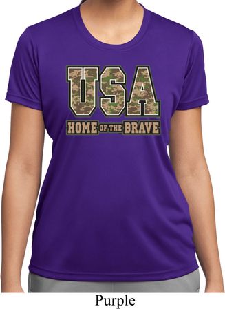 USA Home of the Brave Ladies Moisture Wicking Shirt