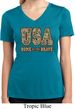 USA Home of the Brave Ladies Moisture Wicking V-neck Shirt