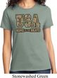 USA Home of the Brave Ladies Shirt