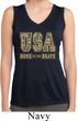 USA Home of the Brave Ladies Sleeveless Moisture Wicking Shirt