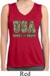 USA Home of the Brave Ladies Sleeveless Moisture Wicking Shirt