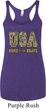 USA Home of the Brave Ladies Tri Blend Racerback Tank Top