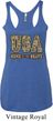 USA Home of the Brave Ladies Tri Blend Racerback Tank Top