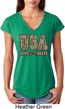 USA Home of the Brave Ladies Tri Blend V-Neck Shirt