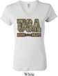 USA Home of the Brave Ladies V-neck Shirt