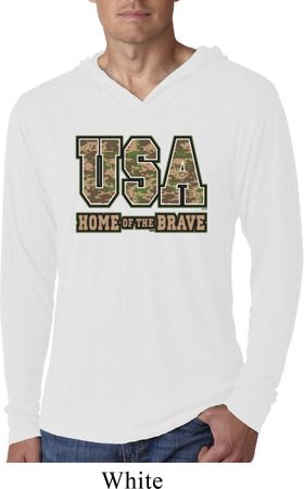USA Home of the Brave Lightweight Hoodie Shirt