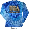 USA Home of the Brave Long Sleeve Tie Dye Shirt